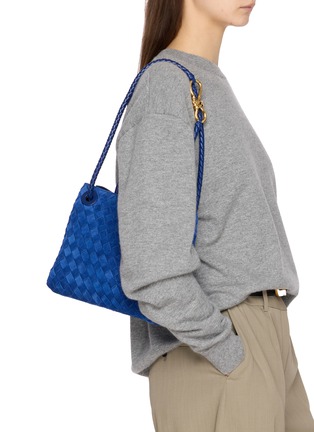 Back View - Click To Enlarge - BOTTEGA VENETA - Small Andiamo Intrecciato Suede Bag