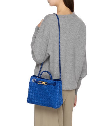 Figure View - Click To Enlarge - BOTTEGA VENETA - Small Andiamo Intrecciato Suede Bag