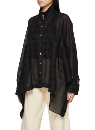 Detail View - Click To Enlarge - BEAUTIFUL PEOPLE - Sheer Stripe Flared Cotton Shirt
