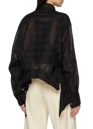 Back View - Click To Enlarge - BEAUTIFUL PEOPLE - Sheer Stripe Flared Cotton Shirt