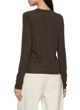 Back View - Click To Enlarge - NOIR - Long Sleeve Buttoned Top