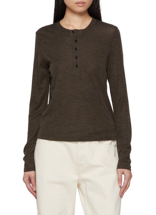 Main View - Click To Enlarge - NOIR - Long Sleeve Buttoned Top