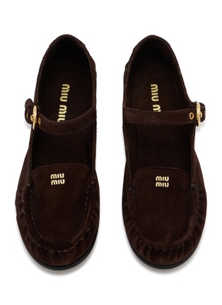 Detail View - Click To Enlarge - MIU MIU - Suede Moccasin Mary Jane