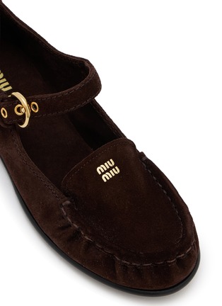 Detail View - Click To Enlarge - MIU MIU - Suede Moccasin Mary Jane