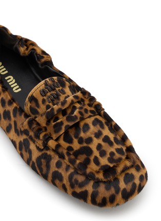 Detail View - Click To Enlarge - MIU MIU - Leopard Print Calfhair Penny Loafers