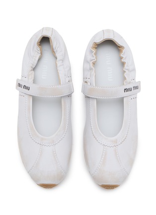 Detail View - Click To Enlarge - MIU MIU - Pume Leather Mary Jane Sneakers