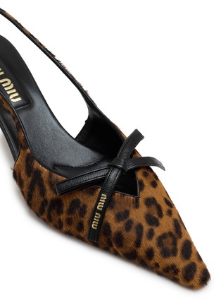 Detail View - Click To Enlarge - MIU MIU - 55 Modellerie Hair Leather Slingback Pumps