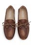 Detail View - Click To Enlarge - MIU MIU - Unlined Bleached Leather Boat Shoes