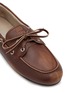 Detail View - Click To Enlarge - MIU MIU - Unlined Bleached Leather Boat Shoes
