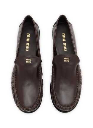 Detail View - Click To Enlarge - MIU MIU - Buffalo Leather Loafers