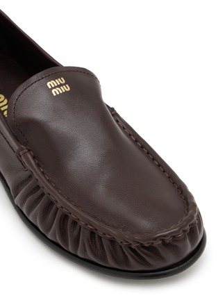 Detail View - Click To Enlarge - MIU MIU - Buffalo Leather Loafers