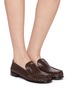 Figure View - Click To Enlarge - MIU MIU - Buffalo Leather Loafers