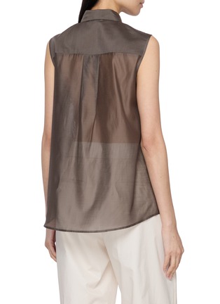 Back View - Click To Enlarge - PESERICO - Draped Front Sheer Back Top