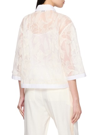 Back View - Click To Enlarge - PESERICO - Embroidered Quarter Sleeve Shirt