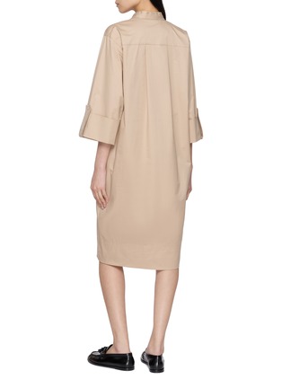 Back View - Click To Enlarge - PESERICO - Open Collar Shirt Dress
