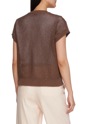 Back View - Click To Enlarge - PESERICO - Sequin Embellished V-Neck Cardigan