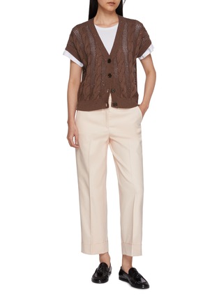 Figure View - Click To Enlarge - PESERICO - Sequin Embellished V-Neck Cardigan