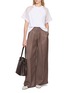 Figure View - Click To Enlarge - PESERICO - Double Dart Palazzo Trousers