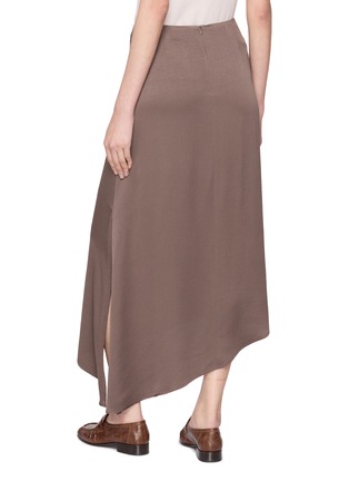 Back View - Click To Enlarge - PESERICO - Flowy Asymmetric Midi Skirt