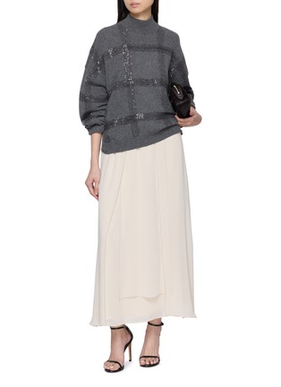Figure View - Click To Enlarge - PESERICO - Elasticated Waist Maxi Skirt