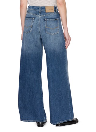 Back View - Click To Enlarge - PESERICO - Wide Leg Five Pocket Stretch Denim Jeans
