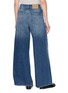 Back View - Click To Enlarge - PESERICO - Wide Leg Five Pocket Stretch Denim Jeans