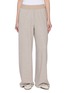 PESERICO Elasticated Waist Knitted Cotton Wide Leg Pants