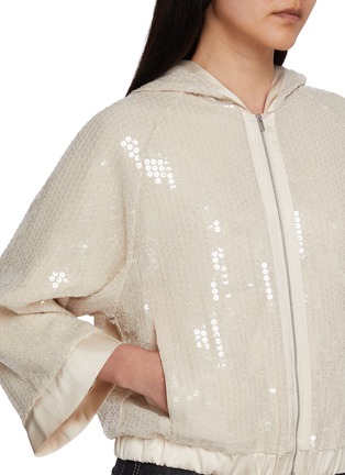  - PESERICO - Hooded Quarter Sleeve Sequin Jacket