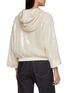 Back View - Click To Enlarge - PESERICO - Hooded Quarter Sleeve Sequin Jacket