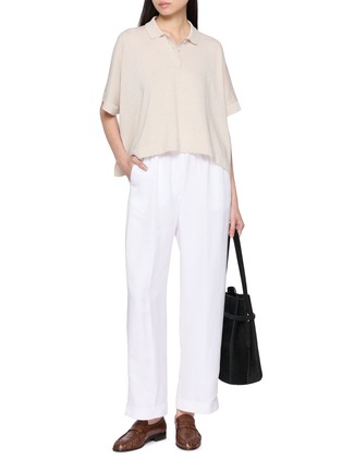 Figure View - Click To Enlarge - PESERICO - Elasticated Waist Palazzo Pants