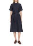 PESERICO Short Sleeve Belted Polo Shirt Dress