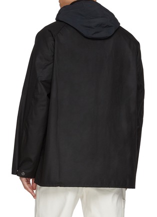 Back View - Click To Enlarge - BARBOUR - Convertible Collar Waxed Cotton Jacket
