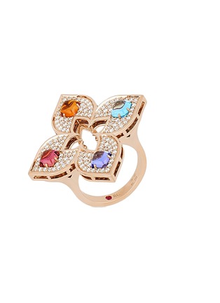 Detail View - Click To Enlarge - ROBERTO COIN - Venetian Princess 18K Rose Gold Ruby Tanzanite Topaz Rubellite Citrine Ring — EU 52