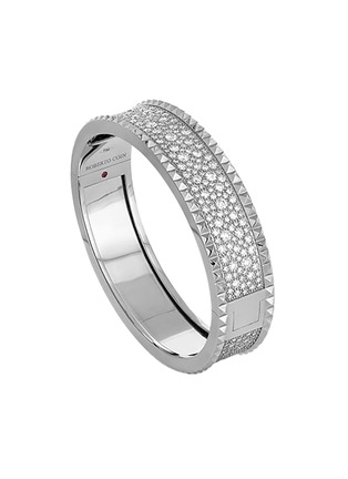 Main View - Click To Enlarge - ROBERTO COIN - Rocks & Diamonds 18K White Gold Diamond Ruby Bangle