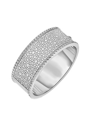Main View - Click To Enlarge - ROBERTO COIN - Rocks & Diamonds 18K White Gold Diamond Ruby Bangle