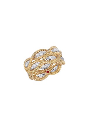 Main View - Click To Enlarge - ROBERTO COIN - New Barocco 18K White Gold Diamond Ruby Ring — EU 53