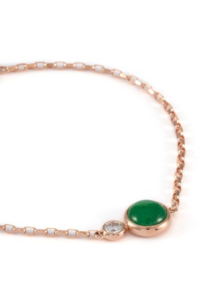 Detail View - Click To Enlarge - LC COLLECTION LABEL - 18K Rose Gold Diamond Cobochon Jadeite Bracelet