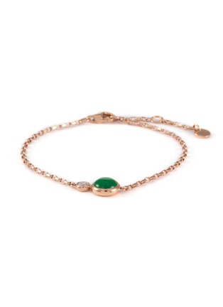 Main View - Click To Enlarge - LC COLLECTION LABEL - 18K Rose Gold Diamond Cobochon Jadeite Bracelet