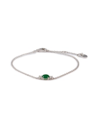Main View - Click To Enlarge - LC COLLECTION LABEL - 18K White Gold Diamond Jadeite Bracelet