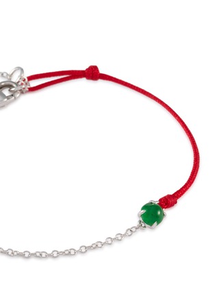 Detail View - Click To Enlarge - LC COLLECTION LABEL - 18K White Gold Cabochon Jadeite Thread Bracelet — Small