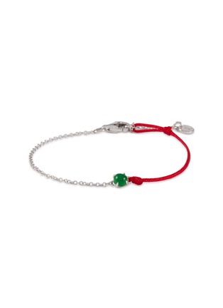 LC COLLECTION LABEL | 18K White Gold Cabochon Jadeite Thread Bracelet — Medium