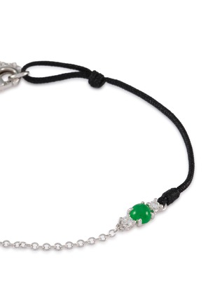Detail View - Click To Enlarge - LC COLLECTION LABEL - 18K White Gold Diamond Cabochon Jadeite Thread Bracelet — Medium