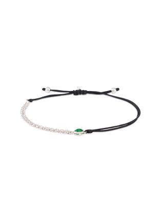 Main View - Click To Enlarge - LC COLLECTION LABEL - 18K White Gold Cabochon Jadeite Thread Bracelet — Medium