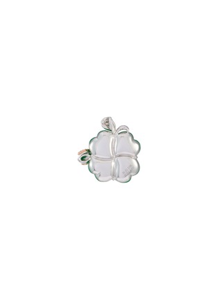 Detail View - Click To Enlarge - SAMUEL KUNG - 18K White Gold Jadeite Diamond Ruby Pendant