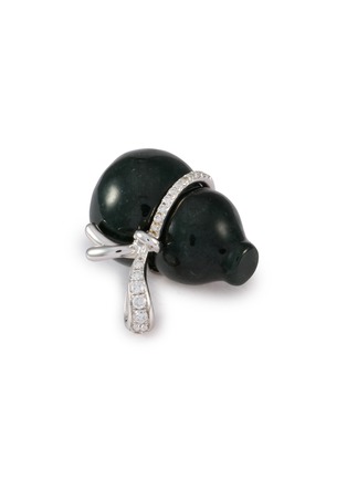 Detail View - Click To Enlarge - SAMUEL KUNG - 18K White Gold Jade Diamond Pendant
