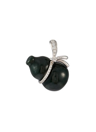 SAMUEL KUNG | 18K White Gold Jade Diamond Pendant