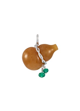 Detail View - Click To Enlarge - SAMUEL KUNG - 18K White Gold Jade Diamond Emerald Pendant