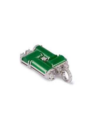 Detail View - Click To Enlarge - SAMUEL KUNG - 18K White Gold Jadeite Diamond Pendant