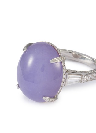 Detail View - Click To Enlarge - SAMUEL KUNG - 18K White Gold Lavender Jade Diamond Ring — US 6.5