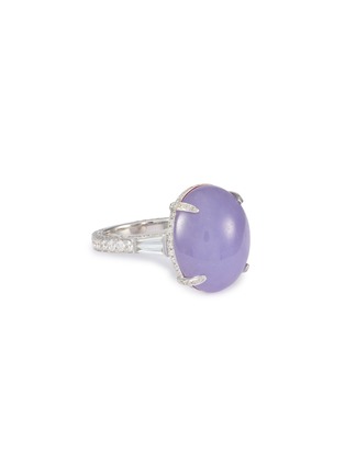 SAMUEL KUNG | 18K White Gold Lavender Jade Diamond Ring — US 6.5